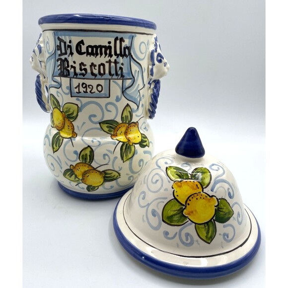 Di Camillo Biscotti 1920 Jar Hand Painted 13" Tuscany Italy Lemons MINT Conditio - Picture 3 of 15